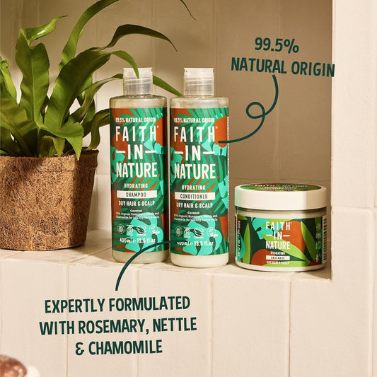 Faith In Nature Organic Coconut Conditioner, Hydrating for Dry Hair & Scalp, Vegan & Cruelty Free, No SLS, Silicones or Parabens, 400ml
