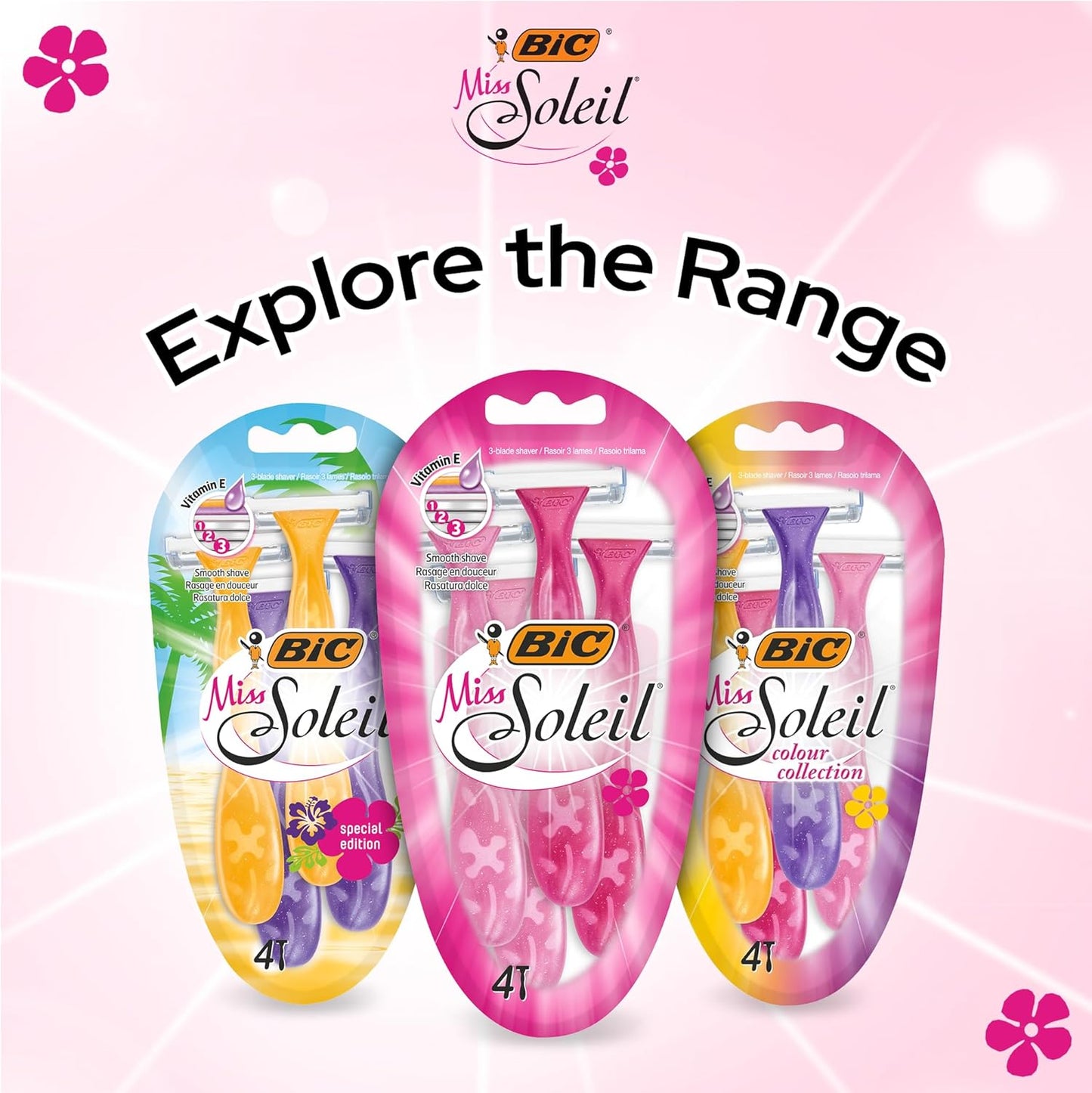 BIC Miss Soleil Women's Razors x4