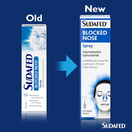 Sudafed Blocked Nose Spray (1 x 15ml), Relief from Congestion Caused by Cold and Allergies, Nasal Spray Provides Congestion Relief, Lasts Up to 10 Hours and Gets to Work in 2 Minutes
