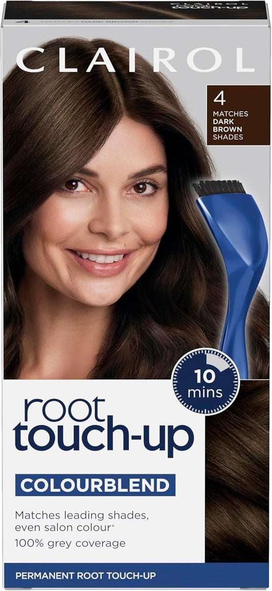 Clairol Root Touch-Up Permanent Hair Dye, 4 Dark Brown (Packing May Vary)
