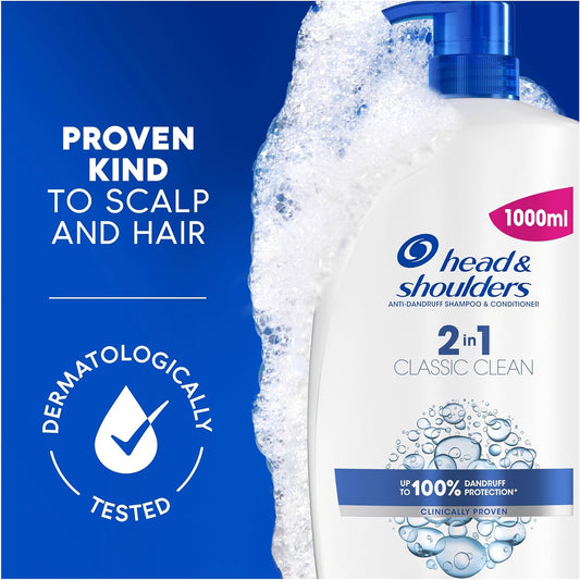 Head & Shoulders Classic Clean 2in1 Anti Dandruff Shampoo, 1000ml