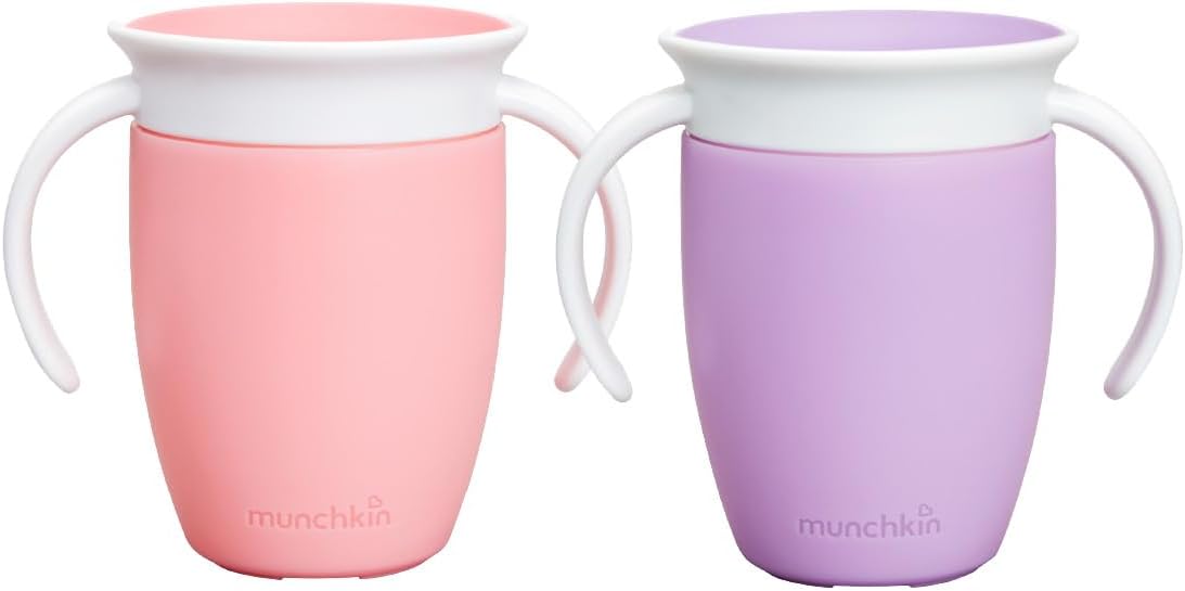 Munchkin Miracle 360 Sippy Cups 2 Pack | Trainer Toddler Cup | BPA Free Baby & Toddler Cups w.Handles