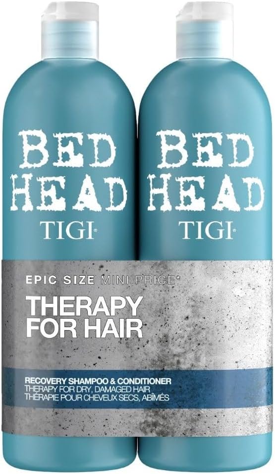 Bed Head by TIGI Recovery Shampoo & Conditioner Set, 2x 750ml, Deep Moisture for Dry & Heat Damaged Hair