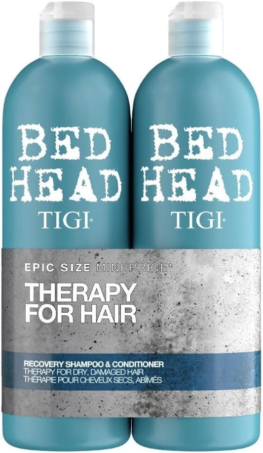 Bed Head by TIGI Recovery Shampoo & Conditioner Set, 2x 750ml, Deep Moisture for Dry & Heat Damaged Hair