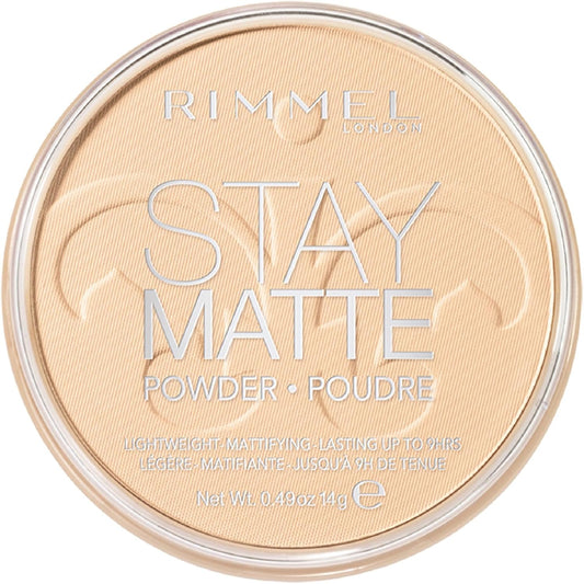 RIMMEL LONDON - Stay Matte Pressed Powder - Lightweight, Oil Absorbing, Smooth Non-Powdery Texture, Lasting Up To 5hrs - For All Skin Types - Dermatologically Tested - Transparent - 14g