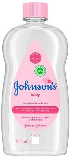 Johnson's Baby Oil (1 x 500 ml) Moisturising Baby Oil to Protect Delicate and Dry Skin, Hypoallergenic and pH-Balanced, Ideal for Massage, Moisturiser for Dry Skin to Soften Hands and Body