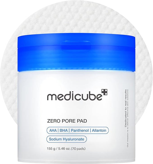 medicube Zero Pore Pads 2.0, Dual-Textured Facial Toner Pads for Exfoliation and Pore Care
