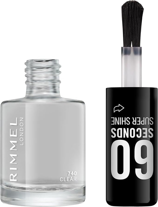 Rimmel London 60 Seconds Super Shine Nail Polish, 740 Clear, 8 ml